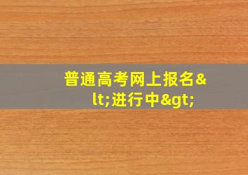 普通高考网上报名<进行中>